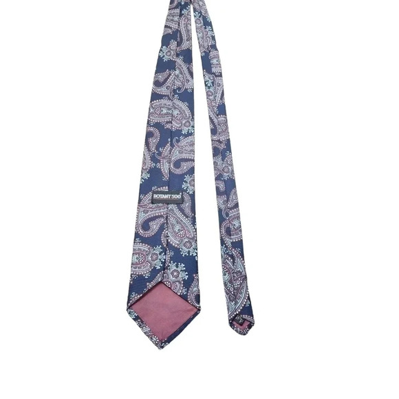 Botany 500 Mens Dark Blue Paisley Tie - Picture 2 of 6